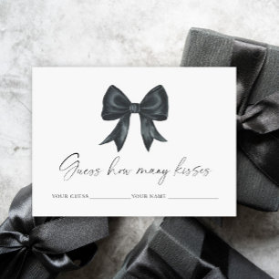 Carte D'accompagnement Ruban noir Combien de baisers jeu de mariage