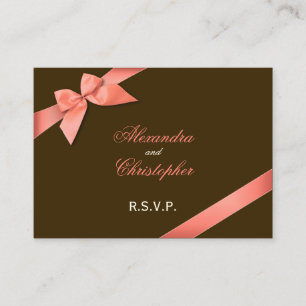 Carte D'accompagnement Ruban rouge corail RSVP Minicard
