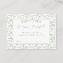 Ruban Vert Élégant Diaper Raffle Floral Vintage