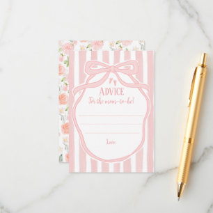 Carte D'accompagnement Rubans Bows & Tots Baby shower Conseils pour maman
