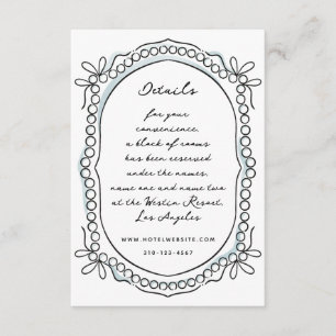 Carte D'accompagnement Rubans et perles en stylo et en encre