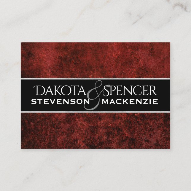 Carte D'accompagnement Ruby Mariage | Insérez le thème rouge Crimson Garn (Devant)