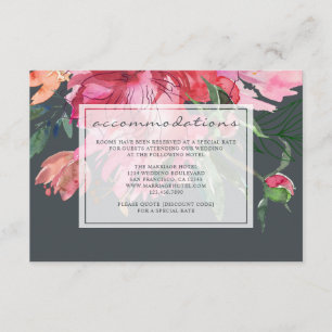 Carte D'accompagnement Ruby Pink Peony Mariage botanique