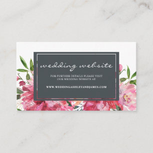 Carte D'accompagnement Ruby Pink Peony Site du Mariage botanique floral