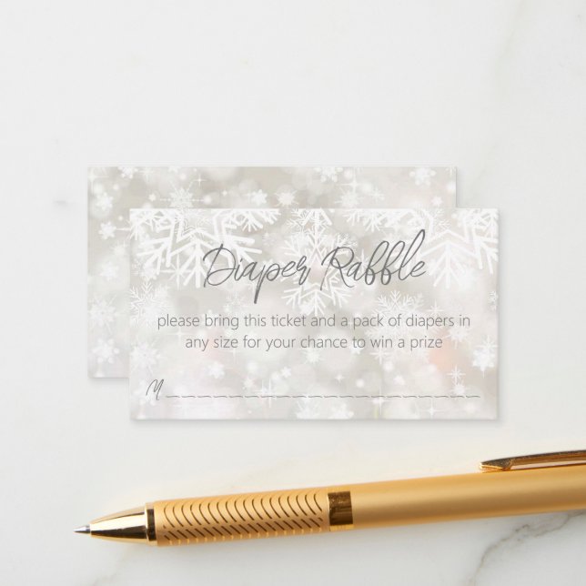 Carte D'accompagnement Rupture de baby shower de pastel enneigé hiver (Devant/Arrière en situation)