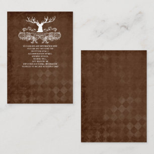 Carte D'accompagnement Russe Antler Deer Winter Mariage de bois