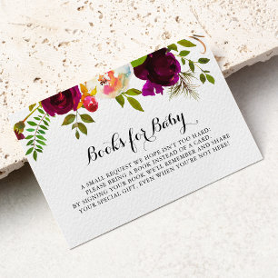 Carte D'accompagnement Russe Blush Bourgogne Baby shower Demande de réser