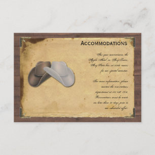 Carte D'accompagnement Russe Country Cowboy Casquettes Barbed Mariage