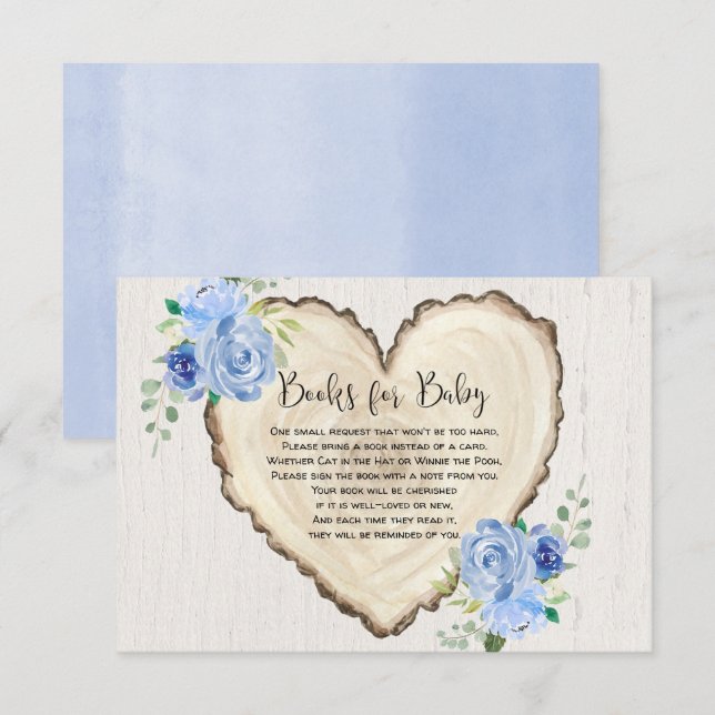 Carte D'accompagnement Russe floral coeur demande garçon baby shower (Devant / Derrière)