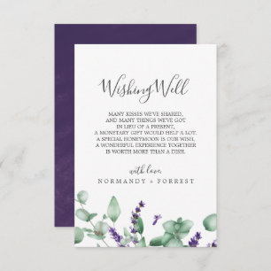 Carte D'accompagnement Russe Lavender Mariage Wishing Well Card