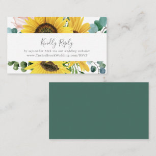 Carte D'accompagnement Russe Sunflower Eucalyptus Site Mariage RSVP