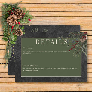 Carte D'accompagnement Russe Winter Berries & Pine Black Détails