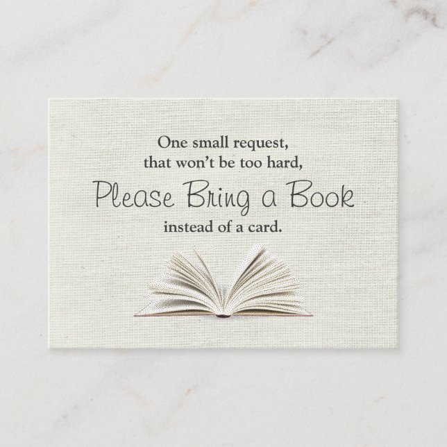 Carte D'accompagnement Rustic Apporter un Baby shower de livre Insérer (Devant)