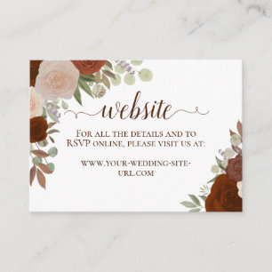 Carte D'accompagnement Rustic Autumn Rose aquarelle site Mariage