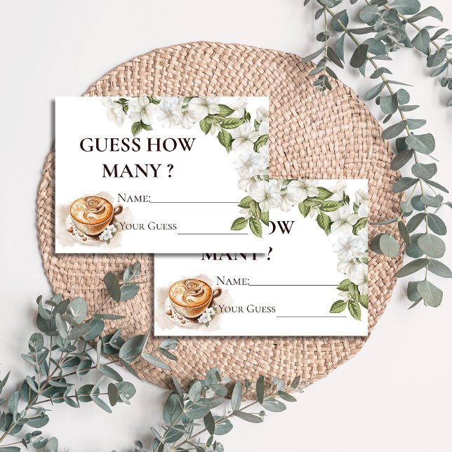 Carte D'accompagnement Rustic Baby brasse du café Devinez combien (Créateur téléchargé)