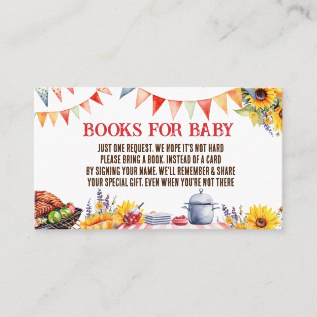 Carte D'accompagnement Rustic BABY-Q Barbecue Picnic Books for Baby (Devant)