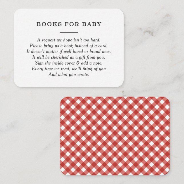 Carte D'accompagnement Rustic BBQ Baby showers Livres pour Baby Request E (Devant / Derrière)