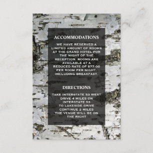 Carte D'accompagnement Rustic Birger Tree Bark Détails Mariage moderne