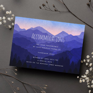 Carte D'accompagnement Rustic Blue Mountains Mariage Hébergements