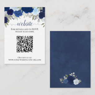 Carte D'accompagnement Rustic Blue Rose site Mariage QR Code