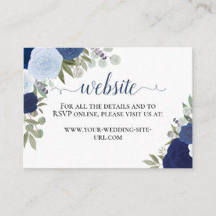 Carte D'accompagnement Rustic Blue Watercolor Rose site Mariage