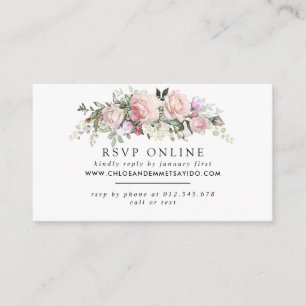 Carte D'accompagnement Rustic Blush rose Floral Site Mariage RSVP