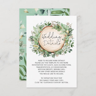 Carte D'accompagnement Rustic Botanical Greenery Feuille Détails du Maria