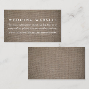 Carte D'accompagnement Rustic Burlap Site Mariage