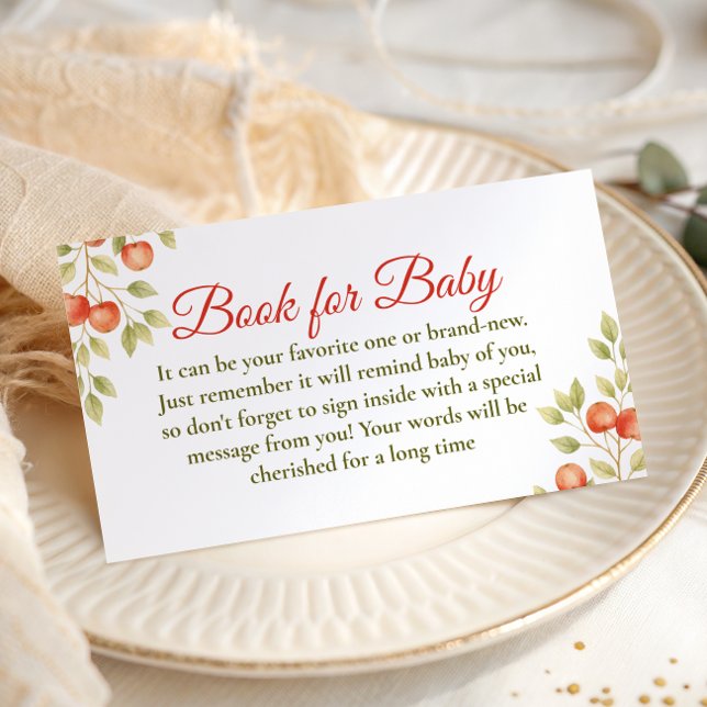 Carte D'accompagnement Rustic  Clothesline Apple Book For Baby Shower (Créateur téléchargé)