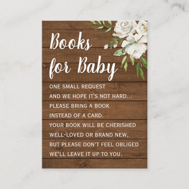Carte D'accompagnement Rustic Country Books for Baby shower Book Request (Devant)