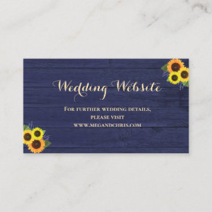Carte D'accompagnement Rustic Country Site Mariage de tournesol de la mar