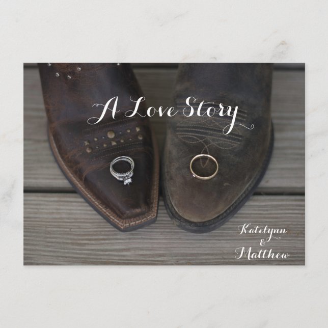 Carte D'accompagnement Rustic Country Western Custom Wedding Photo Invita (Devant)