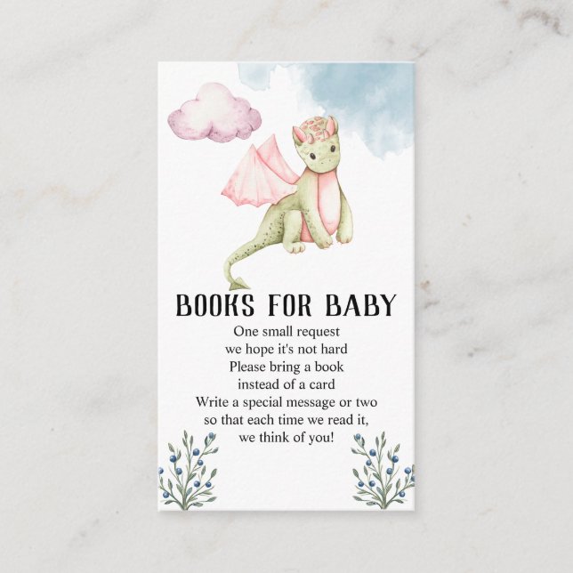 Carte D'accompagnement Rustic Dragon Baby shower Livres Pour Bébé (Devant)