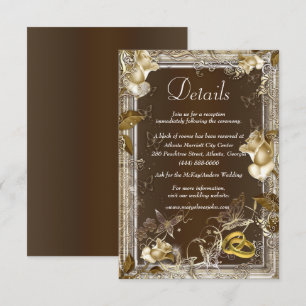 Carte D'accompagnement Rustic Elegance White Rose Détails du Mariage