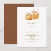 Rustic Fall Floral Citrouille Détails Mariage Or