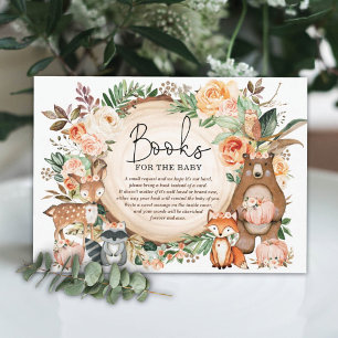 Carte D'accompagnement Rustic Fall Floral Woodland Animaux Livres pour bé