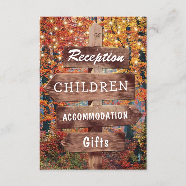Carte D'accompagnement Rustic Fall Woodland String Lights Détails du Mari (Devant)