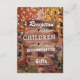 Carte D'accompagnement Rustic Fall Woodland String Lights Détails du Mari