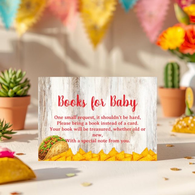 Carte D'accompagnement Rustic Fiesta Books for Baby Card | Neutral Taco (Créateur téléchargé)