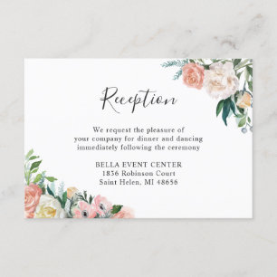 Carte D'accompagnement Rustic Garden Floral Mariage Détails Réception