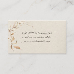 Carte D'accompagnement Rustic Golden Greenery mariage rsvp en ligne