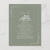 Rustic Grange Sage Green Détails du Mariage de aut