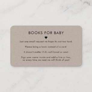 Carte D'accompagnement Rustic Grey Kraft Livres Earthy pour le Baby showe