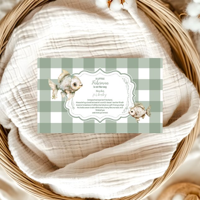 Carte D'accompagnement Rustic Little Fisherman Livres de pêche pour bébé (Créateur téléchargé)