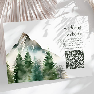 Carte D'accompagnement Rustic Mountain Forest Evergreen Tree Wedding