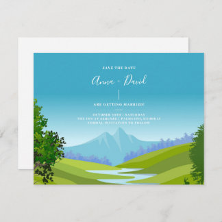 Carte D'accompagnement Rustic Mountain Forest Scenery Enregistrer La Cart