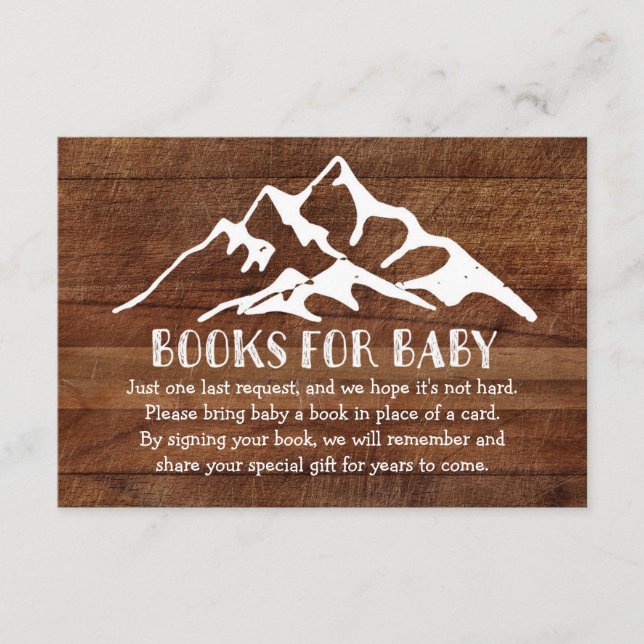 Carte D'accompagnement Rustic Mountain - Livres pour Baby Insert Card (Devant)