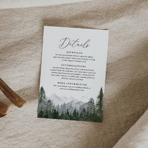 Carte D'accompagnement Rustic Mountain Pine Tree - Détails du Mariage