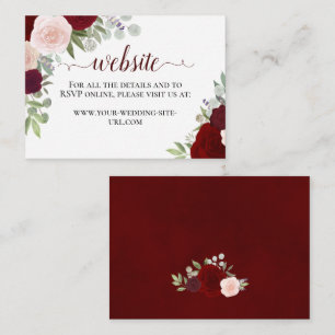 Carte D'accompagnement Rustic Red Watercolor Rose site Mariage