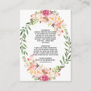 Carte D'accompagnement Rustic Rose Blush Florom Détails du Mariage
